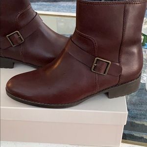 Brown leather boots